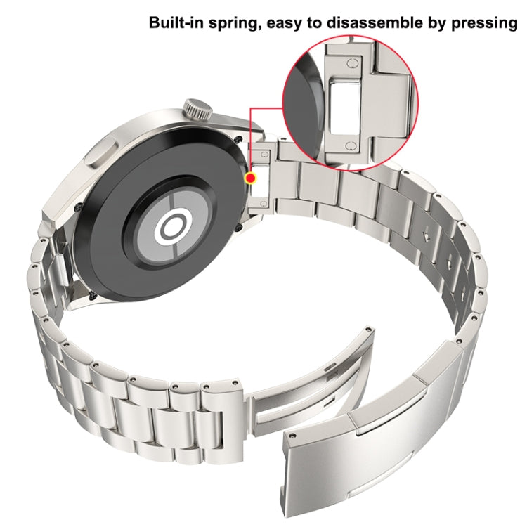 For Huawei Watch GT 5 / GT 4 46mm Button Style Three Beads Titanium Steel Quick Release Watch Band(Silver)