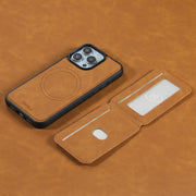 For iPhone 16 Plus ESEBLE E2 Retro Texture Card Slots MagSafe RFID Leather Case(Yellow)