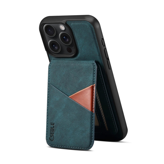 For iPhone 16 Plus ESEBLE E2 Retro Texture Card Slots MagSafe RFID Leather Case(Dark Green)