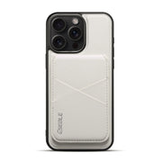 For iPhone 16 ESEBLE E3 Plain Texture Card Slots MagSafe RFID Leather Case(Ivory)