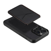 For iPhone 16 Plus ESEBLE E3 Plain Texture Card Slots MagSafe RFID Leather Case(Black)
