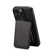 For iPhone 16 Plus ESEBLE E3 Plain Texture Card Slots MagSafe RFID Leather Case(Black)