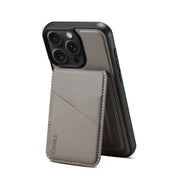 For iPhone 16 Plus ESEBLE E3 Plain Texture Card Slots MagSafe RFID Leather Case(Grey)