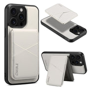 For iPhone 16 Pro Max ESEBLE E3 Plain Texture Card Slots MagSafe RFID Leather Case(Ivory)