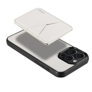 For iPhone 16 Pro Max ESEBLE E3 Plain Texture Card Slots MagSafe RFID Leather Case(Ivory)