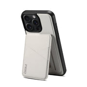 For iPhone 16 Pro Max ESEBLE E3 Plain Texture Card Slots MagSafe RFID Leather Case(Ivory)