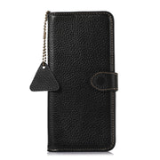 For Honor Play 60 Plus Genuine Leather Litchi Texture RFID Leather Phone Case(Black)