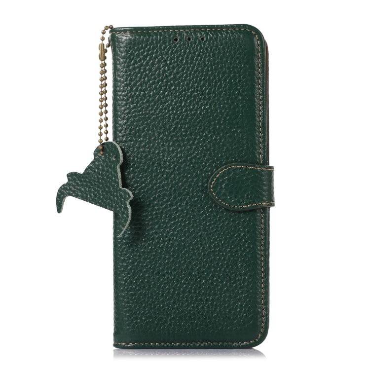 For Honor X9c Genuine Leather Litchi Texture RFID Leather Phone Case(Green)