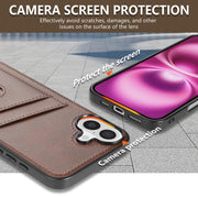 For iPhone 16 Plus AZNS K1 Series Card Slot Business Phone Case(Brown)