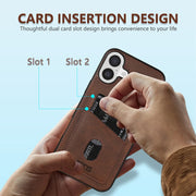 For iPhone 16 Plus AZNS K1 Series Card Slot Business Phone Case(Brown)
