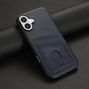 For iPhone 16 AZNS K1 Series Card Slot Business Phone Case(Blue)