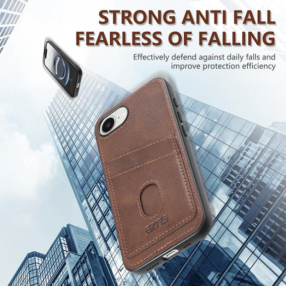 For iPhone 16e AZNS K1 Series Card Slot Business Phone Case(Yellow)