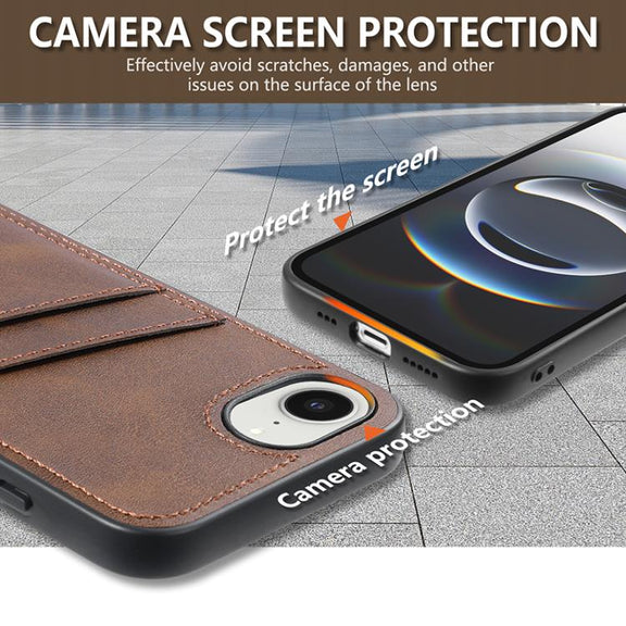 For iPhone 16e AZNS K1 Series Card Slot Business Phone Case(Yellow)