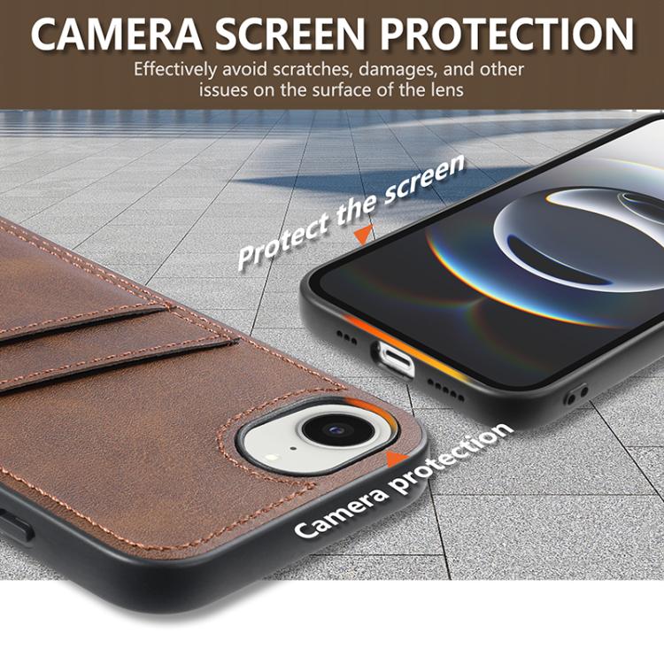 For iPhone 16e AZNS K1 Series Card Slot Business Phone Case(Yellow)
