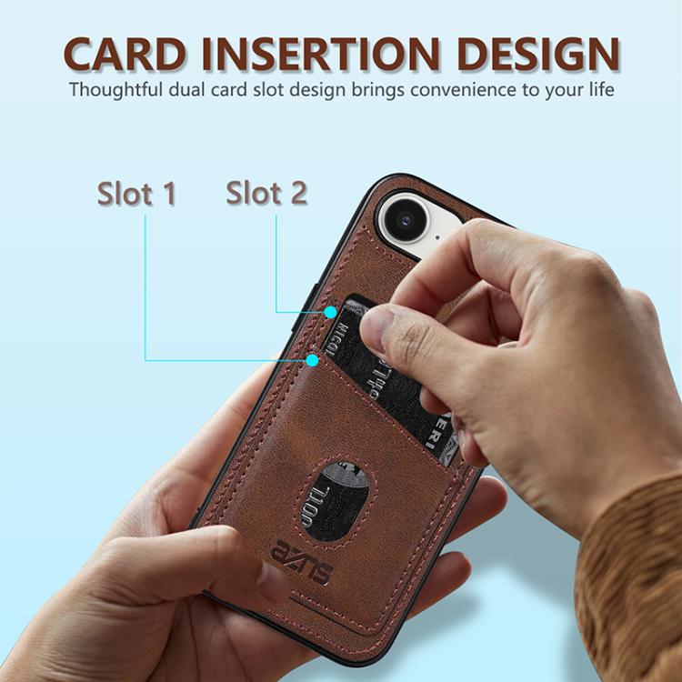 For iPhone 16e AZNS K1 Series Card Slot Business Phone Case(Yellow)