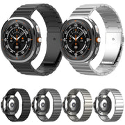 For Samsung Galaxy Watch Ultra 47mm One Bead Flat Buckle Pure Titanium Watch Band(Silver)