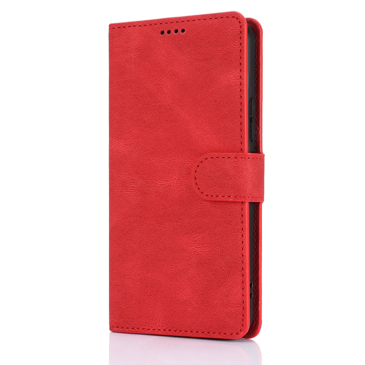 For Samsung Galaxy S25 5G Fantasy Skin-feel Calfskin Texture Leather Phone Case(Red)