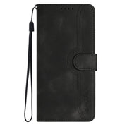 For Samsung Galaxy S25 5G Heart Pattern Skin Feel Leather Phone Case(Black)