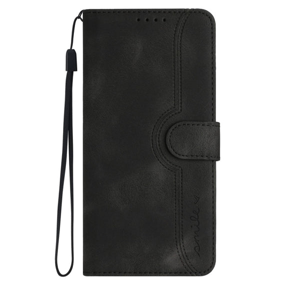 For Samsung Galaxy S25 5G Heart Pattern Skin Feel Leather Phone Case(Black)
