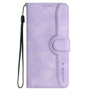 For Samsung Galaxy S25 Ultra 5G Heart Pattern Skin Feel Leather Phone Case(Purple)