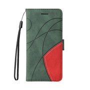 For Samsung Galaxy S25+ / S24+ 5G Dual-color Splicing Flip Leather Phone Case(Green)