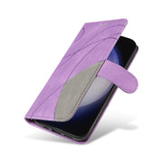 For Samsung Galaxy S25+ / S24+ 5G Dual-color Splicing Flip Leather Phone Case(Purple)