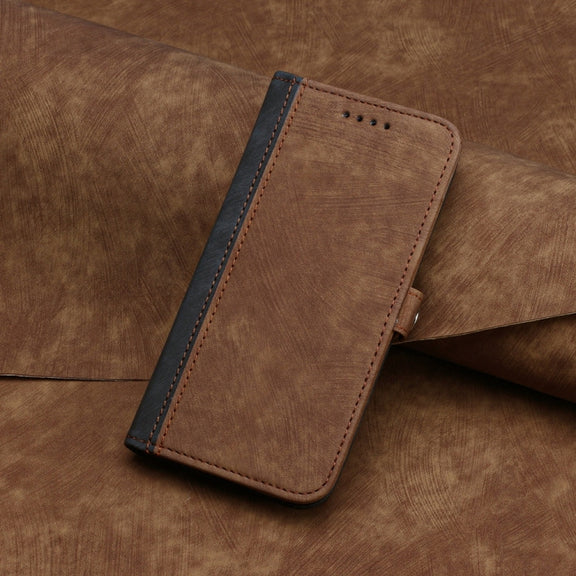 For Samsung Galaxy S25 5G Side Buckle Double Fold Hand Strap Leather Phone Case(Brown)
