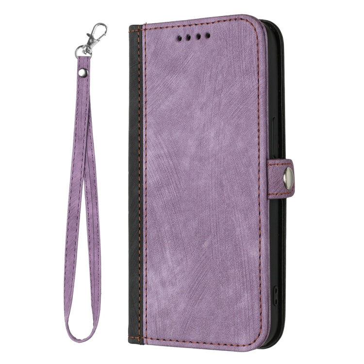 For Samsung Galaxy S25+ 5G Side Buckle Double Fold Hand Strap Leather Phone Case(Purple)