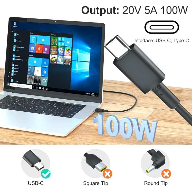 100W 20V 5A USB Type-C Plug Laptop Notebook Power Adapter For ASUS, Plug:UK Plug
