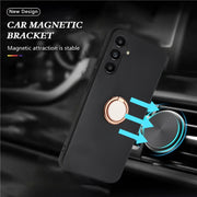 For Samsung Galaxy S25+ 5G Matte Ring Holder TPU Phone Case(Rose Gold)