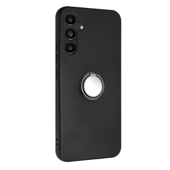 For Samsung Galaxy S25+ 5G Matte Ring Holder TPU Phone Case(Black)