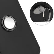 For Samsung Galaxy S25+ 5G Matte Ring Holder TPU Phone Case(Black)