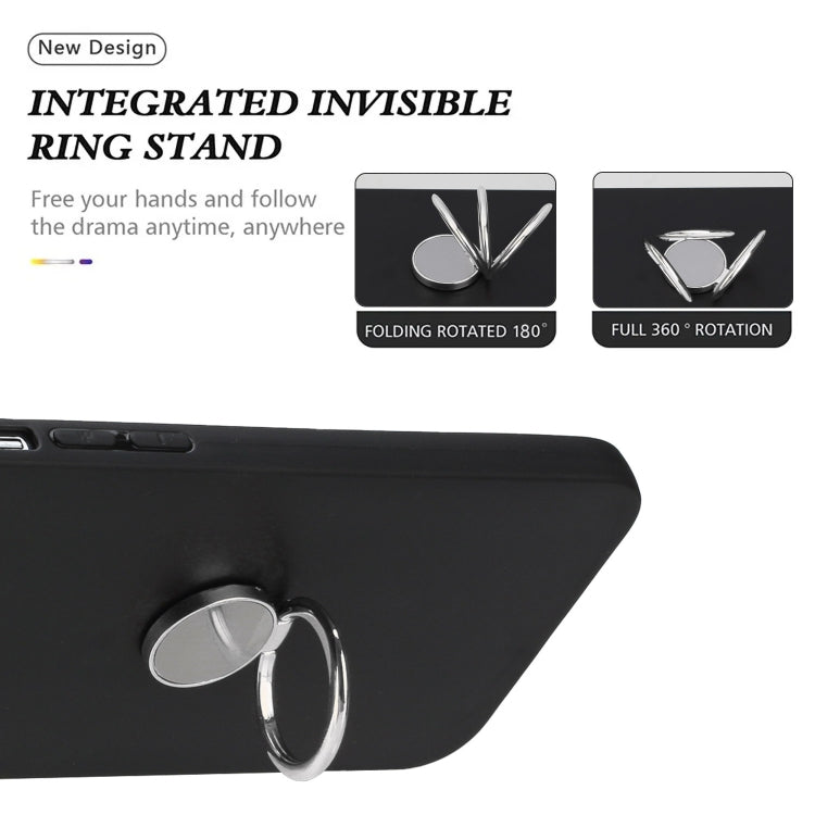 For Samsung Galaxy S25+ 5G Matte Ring Holder TPU Phone Case(Silver)