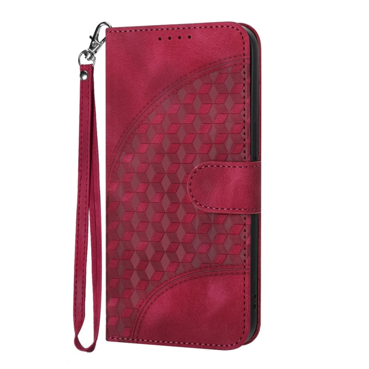 For Samsung Galaxy S25+ 5G YX0060 Elephant Head Embossed Phone Leather Case with Lanyard(Rose Red)
