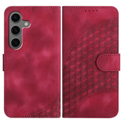 For Samsung Galaxy S25+ 5G YX0060 Elephant Head Embossed Phone Leather Case with Lanyard(Rose Red)