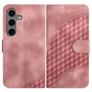 For Samsung Galaxy S25+ 5G YX0060 Elephant Head Embossed Phone Leather Case with Lanyard(Pink)