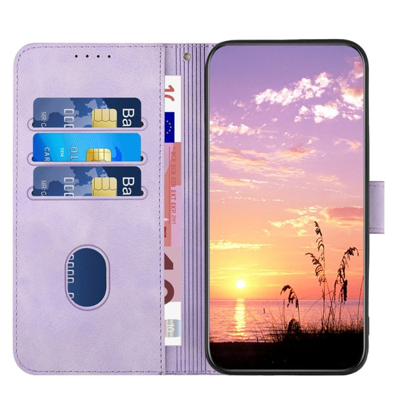 For Samsung Galaxy S25+ 5G YX0060 Elephant Head Embossed Phone Leather Case with Lanyard(Light Purple)