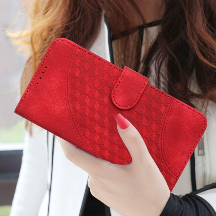 For Samsung Galaxy S25+ 5G Elephant Head Embossed Phone Leather Case with Lanyard(Red)