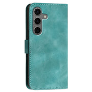 For Samsung Galaxy S25+ 5G YX0080 Grid Butterfly Embossed Pattern Flip Leather Phone Case with Lanyard(Light Blue)