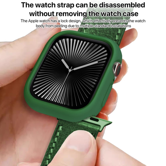 For Apple Watch Series 10 46mm Candy TPU Half Coverage Watch Case(Original Green)