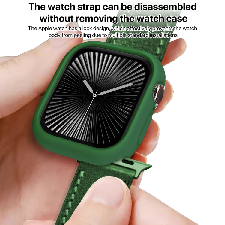 For Apple Watch Series 10 46mm Candy TPU Half Coverage Watch Case(Original Green)