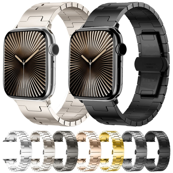 For Apple Watch 42mm / 41mm / 40mm / 38mm Side Release Stainless Steel Watch Band(Titanium)