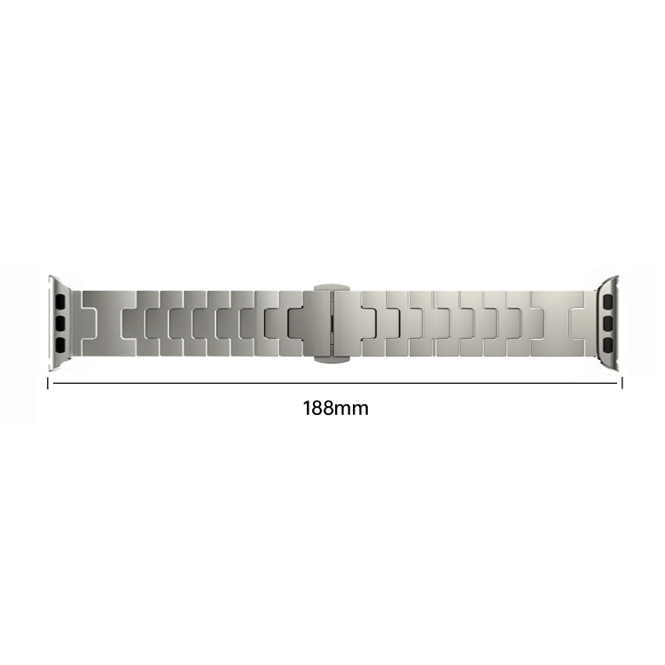 For Apple Watch 46mm / 49mm / 45mm / 44mm Side Release Stainless Steel Watch Band(Titanium)