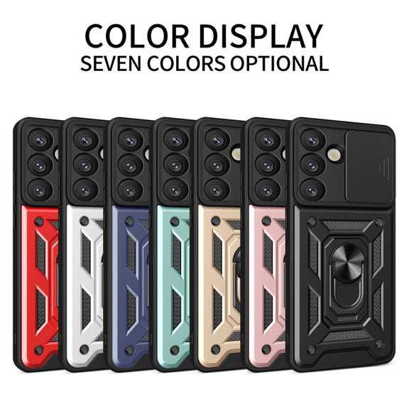 For Samsung Galaxy S25 5G Sliding Camera Cover Design TPU+PC Phone Case(Rose Gold)