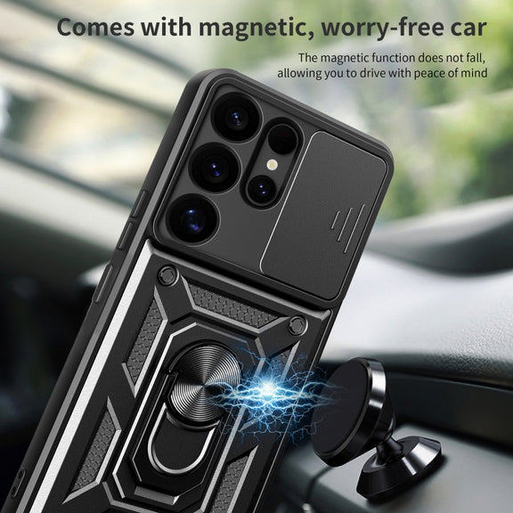 For Samsung Galaxy S25 Ultra 5G Sliding Camera Cover Design TPU+PC Phone Case(Green)