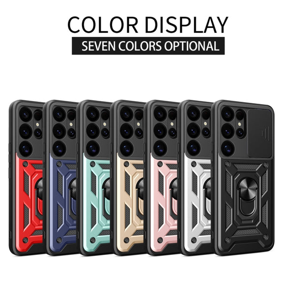 For Samsung Galaxy S25 Ultra 5G Sliding Camera Cover Design TPU+PC Phone Case(Rose Gold)