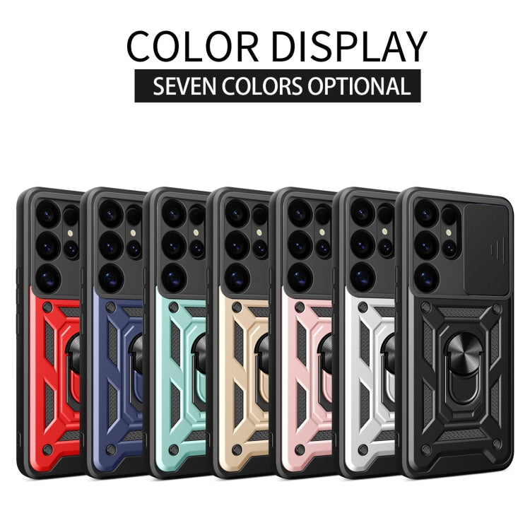 For Samsung Galaxy S25 Ultra 5G Sliding Camera Cover Design TPU+PC Phone Case(Rose Gold)