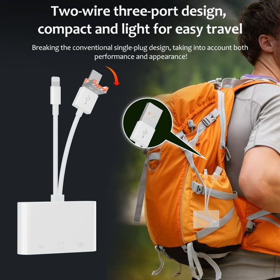 NK-107TL Pro USB-C / Type-C, 8 Pin, USB to 8 Pin, USB, RJ45 Multi-function Adapter(White)