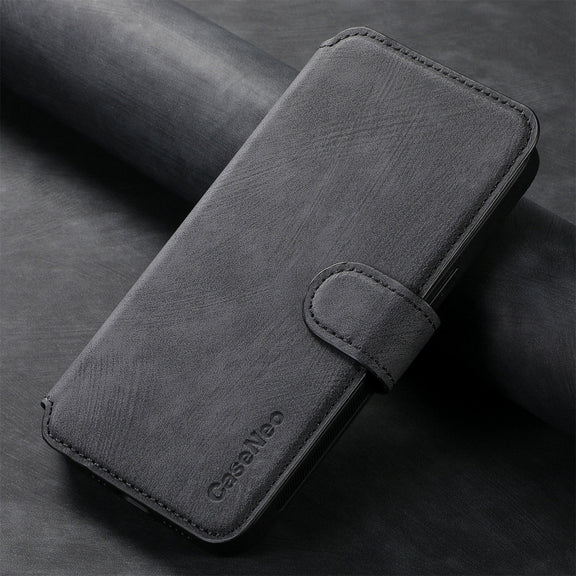 For iPhone 16 Pro Max CaseNeo MagSafe RFID Anti-theft Retro Leather Phone Case(Black)