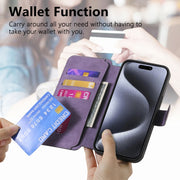 For iPhone 16 Pro CaseNeo MagSafe RFID Anti-theft Retro Leather Phone Case(Purple)